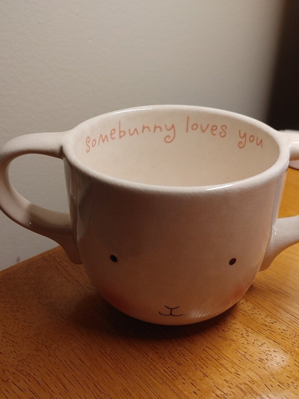 Vintage Hallmark Ceramic Bunny Mug Collectible - Two Handle
